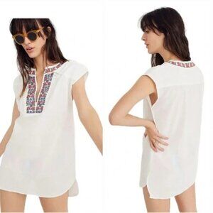 MADEWELL Embroidered Belize Cover Up Tunic Top - Size XXS
